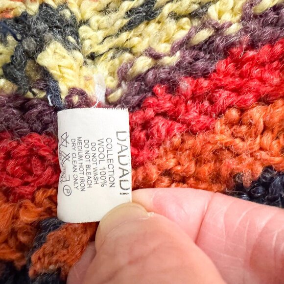 VINTAGE STYLE QUILT PLAID MULTI COLOR BUTTON UP WOOL CARDIGAN MEDIUM - Picture 10 of 10